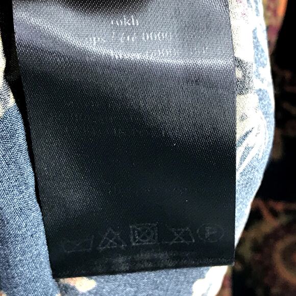 Rokh Double Tie Neck Silk Blouse 8 Paisley Button Front High Neck Long Sleeve - Picture 5 of 8